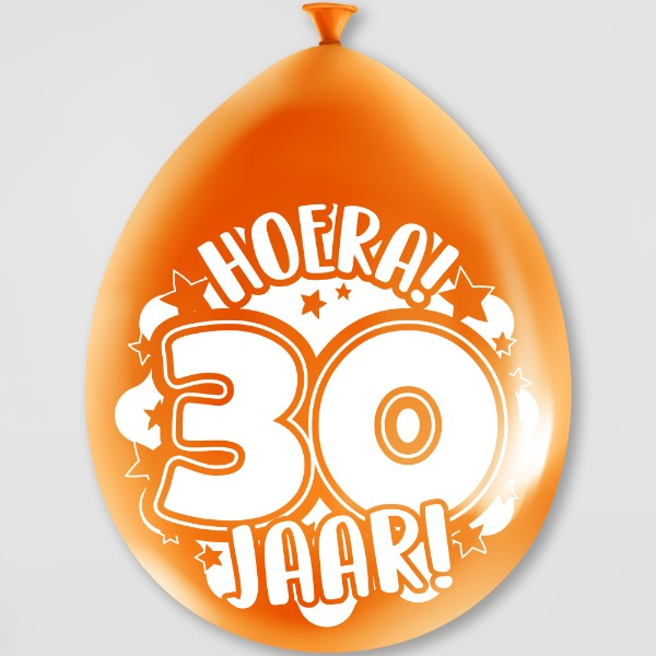 Party ballonnen 30 jaar (8 stuks)